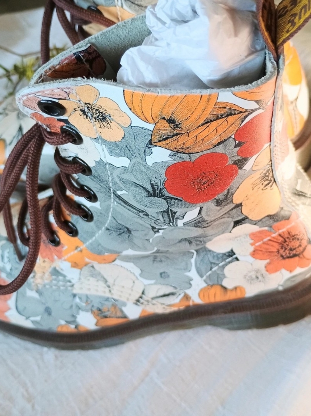 🌻 FAIRY CORE🌻 RARE Dr. Martens floral "Pascal" Sz. 5 / 36 Boots, Whimsigothic